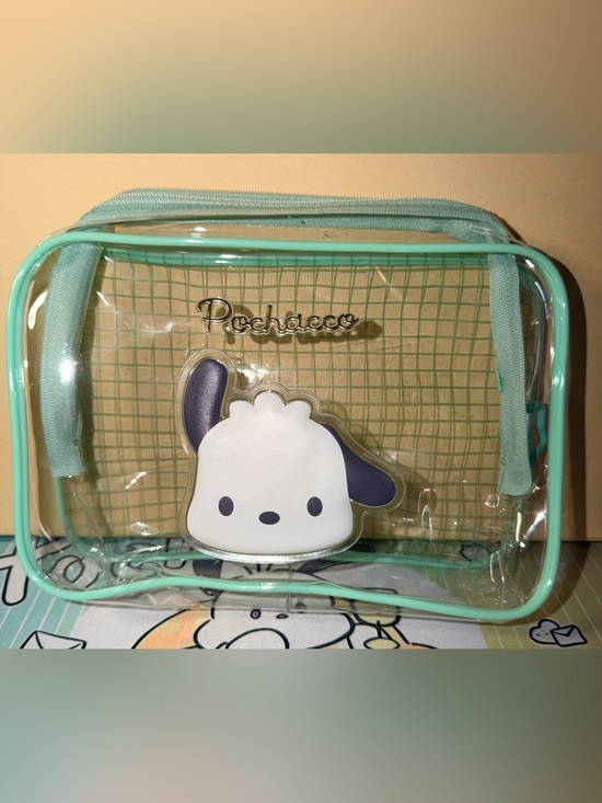 Handbags - 💚NWOT Pochacco Clear Cosmetic/Utencils Bag with Mint lining